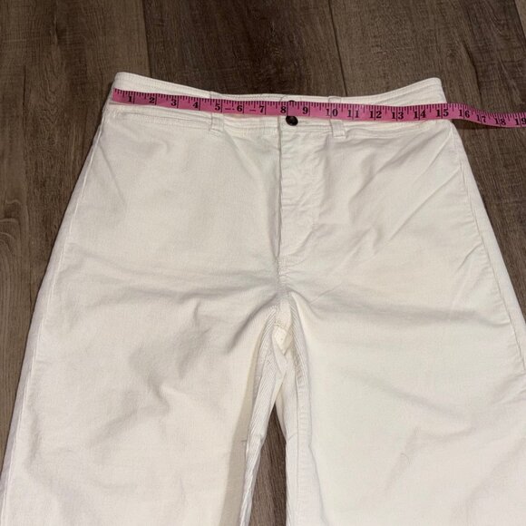 FAHERTY Stretch Cord Wide Leg Pants Size 30 Egret Corduroy High Rise - Picture 10 of 15